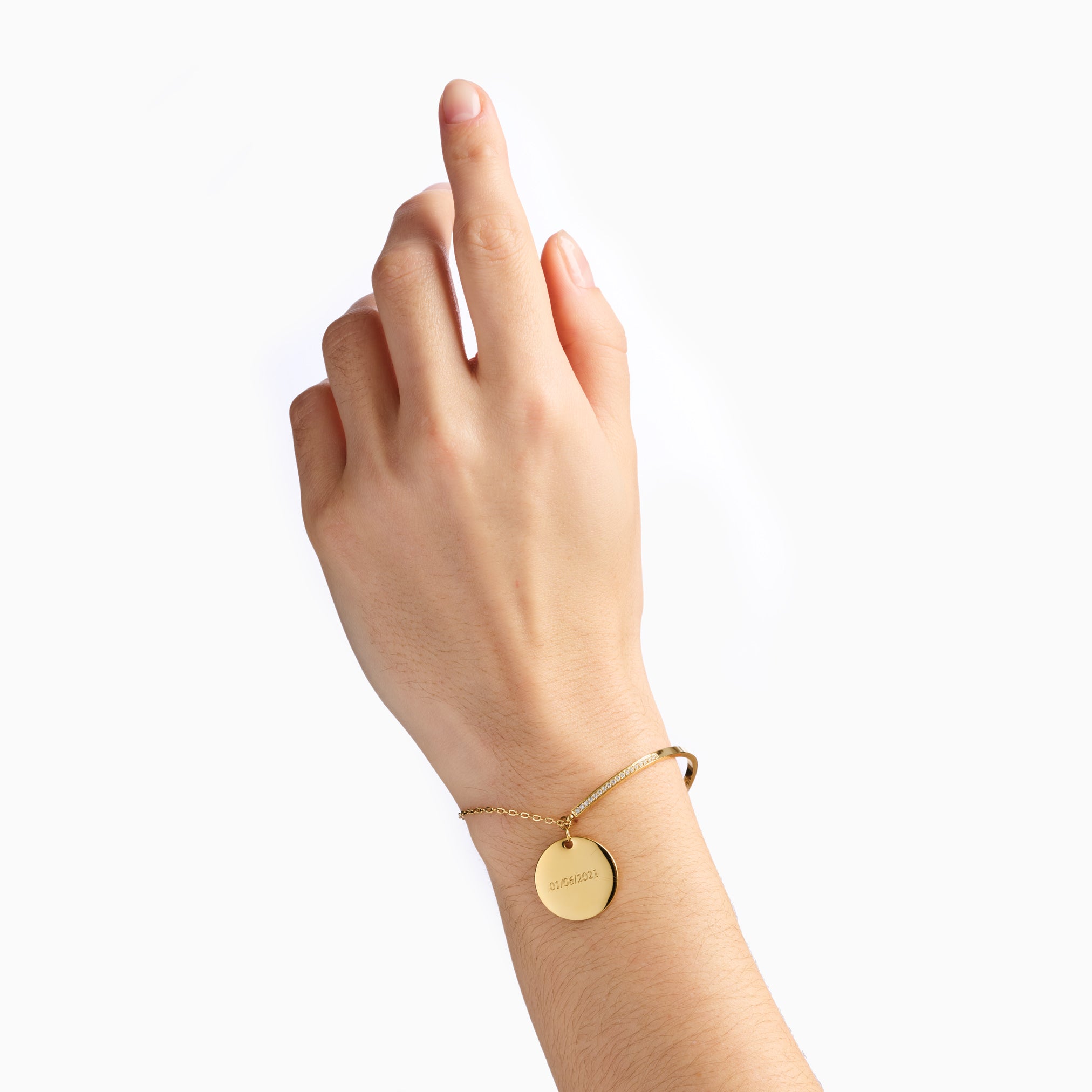 SIGNATURE BAR DISC ENGRAVABLE BRACELET