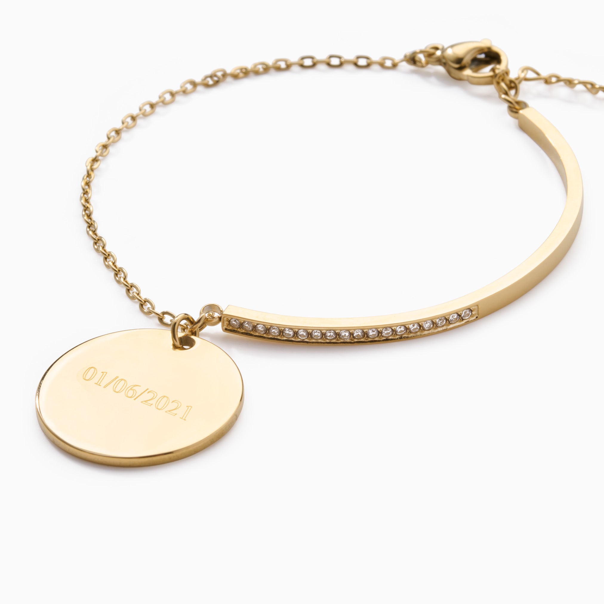 SIGNATURE BAR DISC ENGRAVABLE BRACELET