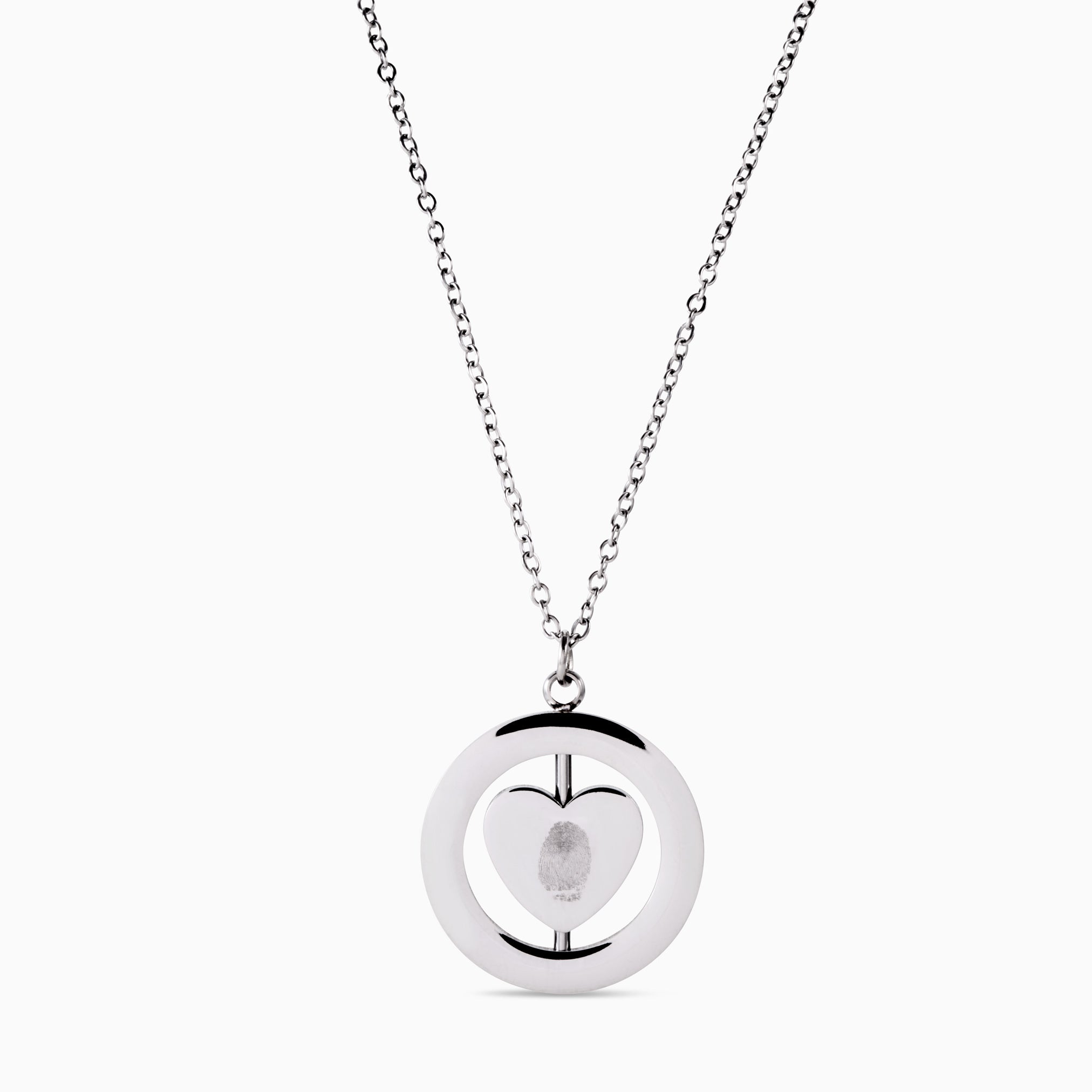 SPINNING HEART ENGRAVABLE NECKLACE
