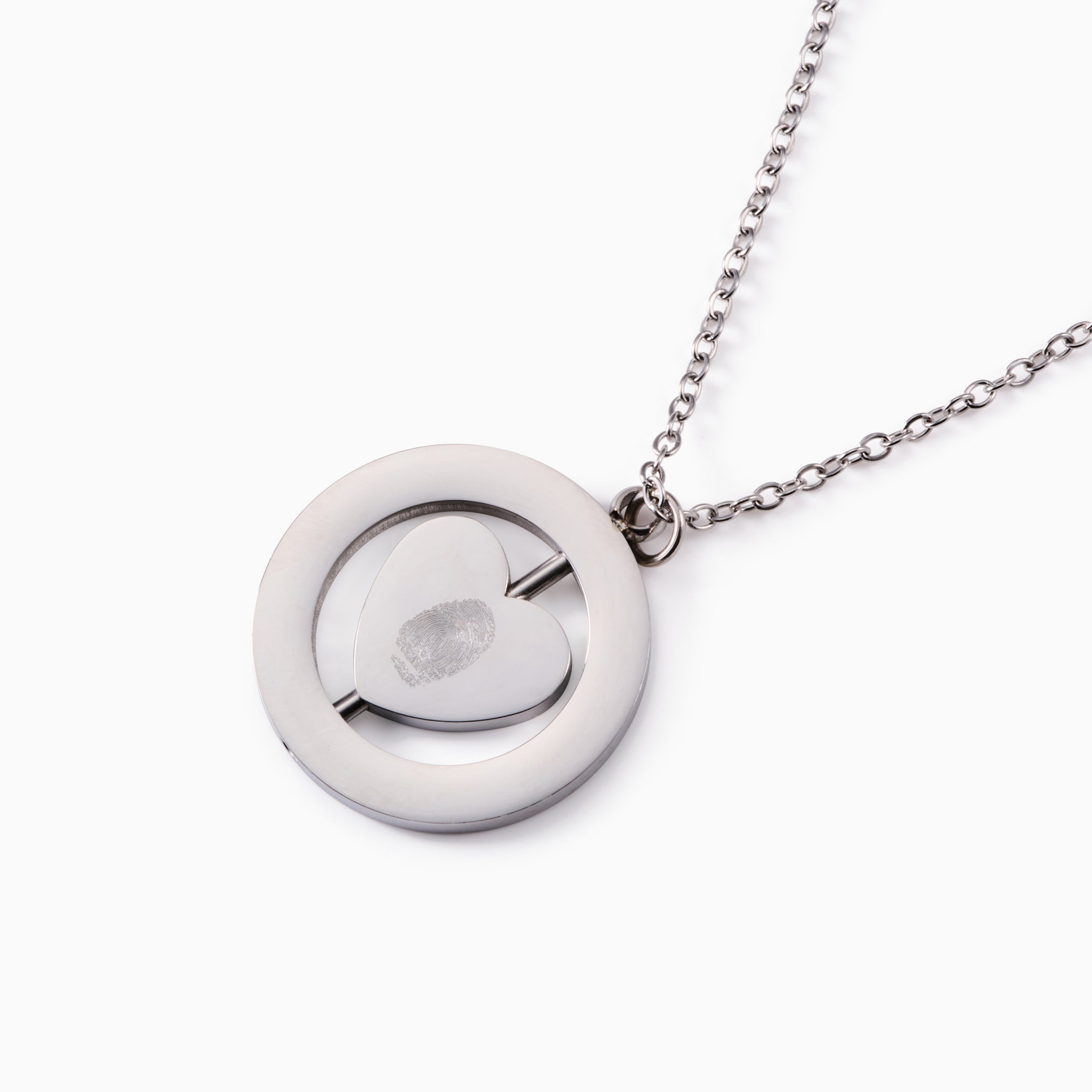 SPINNING HEART ENGRAVABLE NECKLACE