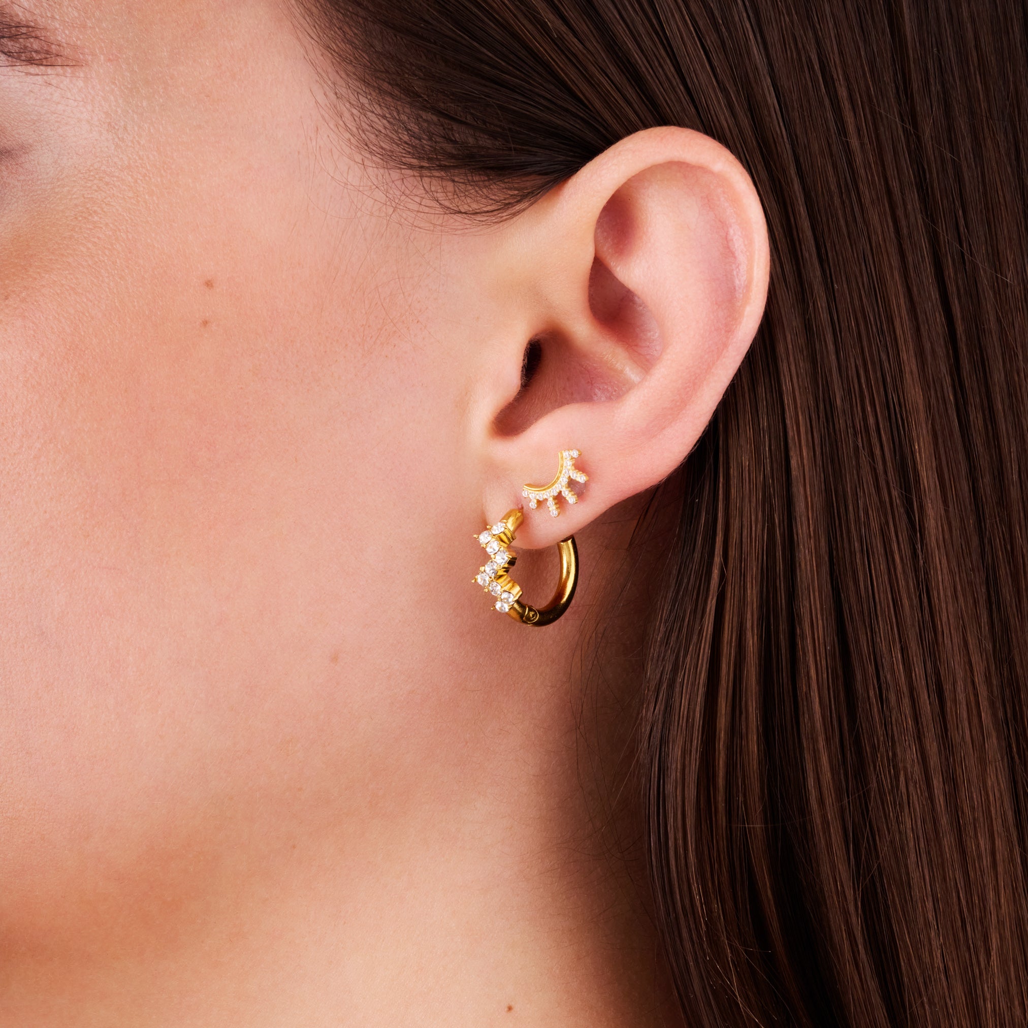 Stud Earrings Harper Huggie Hoops Claire Hill Designs Blue Enamel