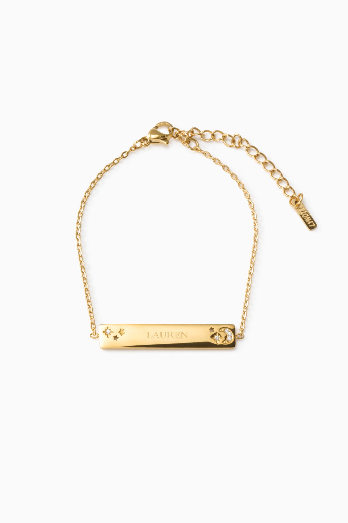 MOON & STARS ENGRAVABLE PLATE BRACELET