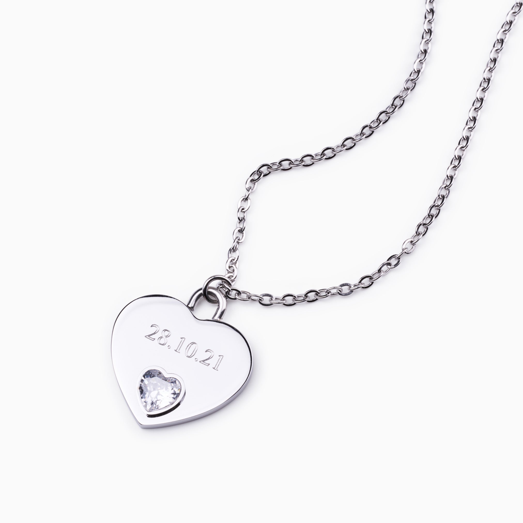 EVERLASTING HEART ENGRAVABLE NECKLACE