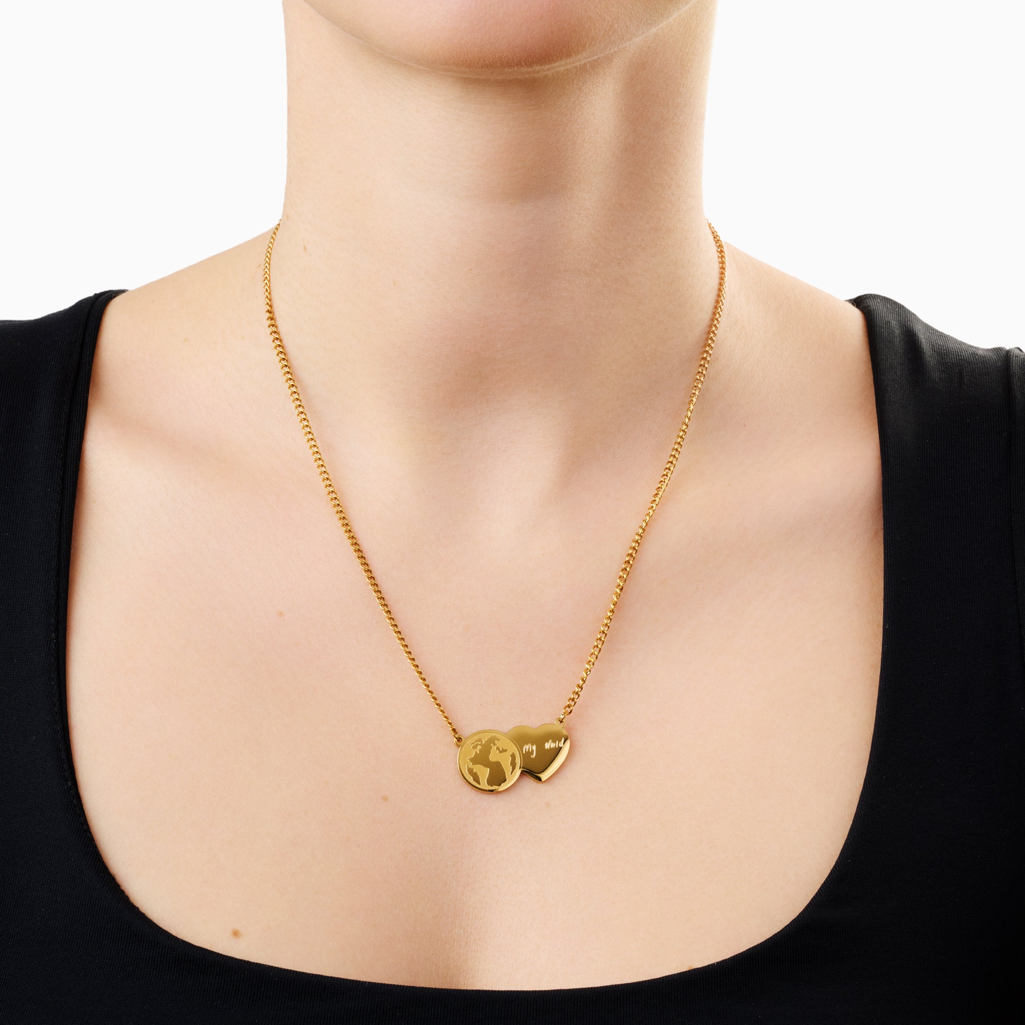 YOU ARE MY WORLD ENGRAVABLE NECKLACE