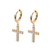 CHARLEEN X LYNOTT CROSS HUGGIE EARRINGS