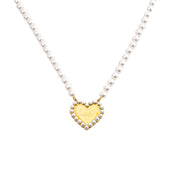 PEARL ENGRAVABLE HEART NECKLACE