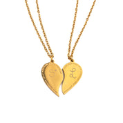 BEST FRIEND ENGRAVABLE HEART NECKLACES - SET OF TWO