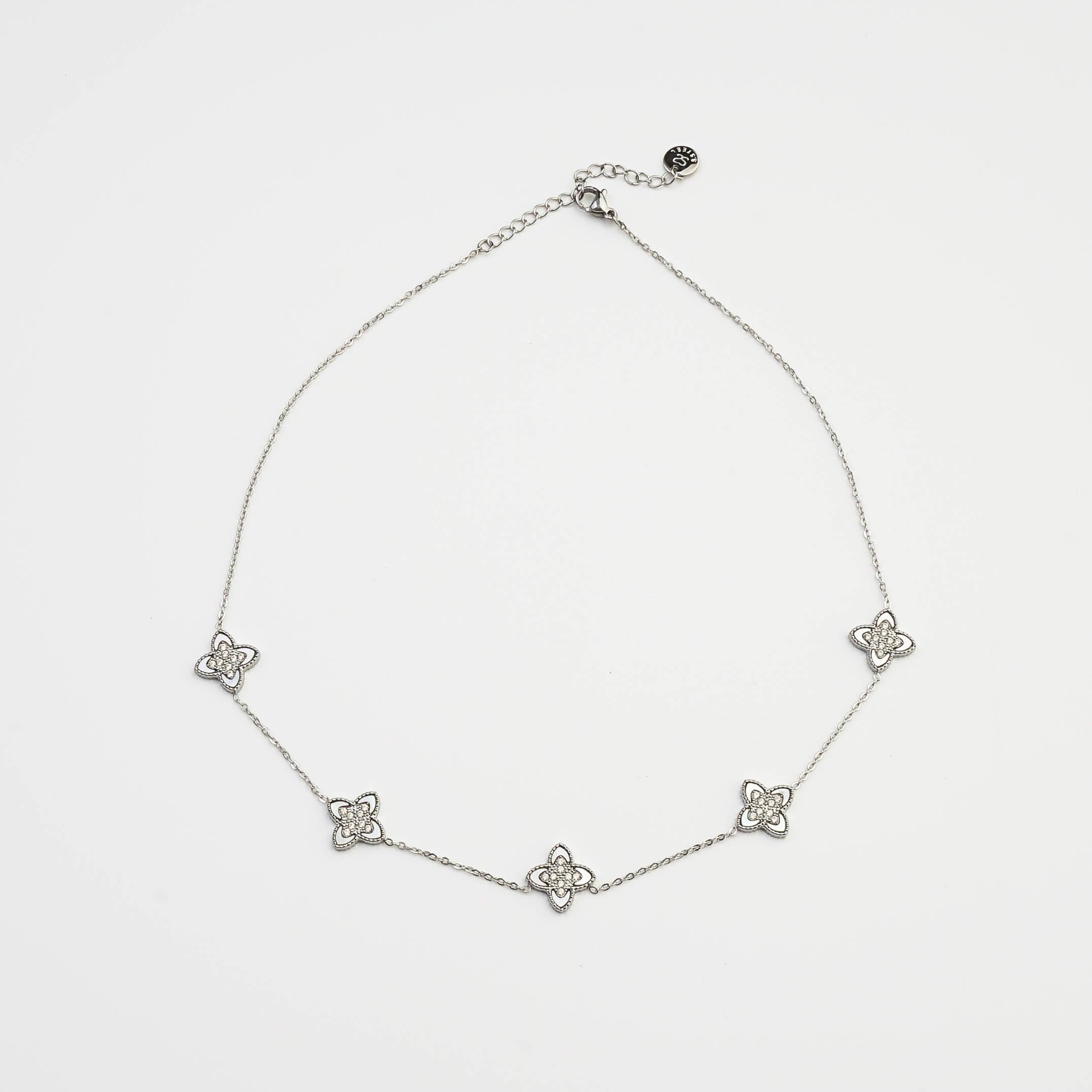 PASSIONATE CLOVER WHITE NECKLACE - Lynott Jewellery