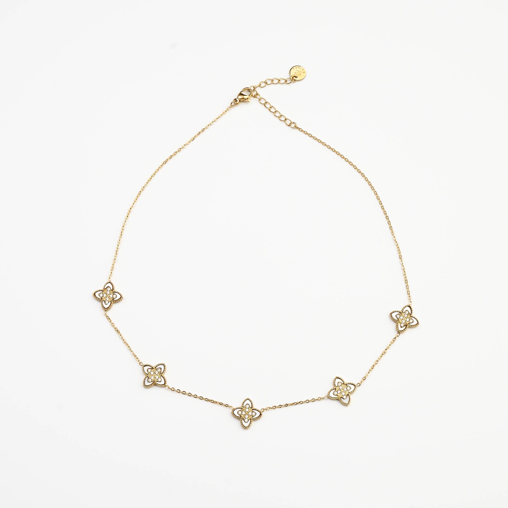 PASSIONATE CLOVER WHITE NECKLACE - Lynott Jewellery