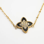 PASSIONATE CLOVER BLACK NECKLACE - Lynott Jewellery