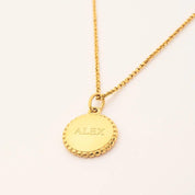 RIBBED ENGRAVABLE PENDANT NECKLACE - Lynott Jewellery