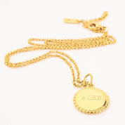 RIBBED ENGRAVABLE PENDANT NECKLACE - Lynott Jewellery