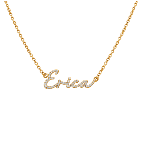 Personalised Classic Crystal Script Name Necklace