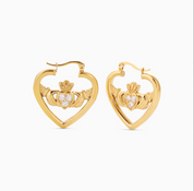 RÍONA HEART CLADDAGH HOOPS