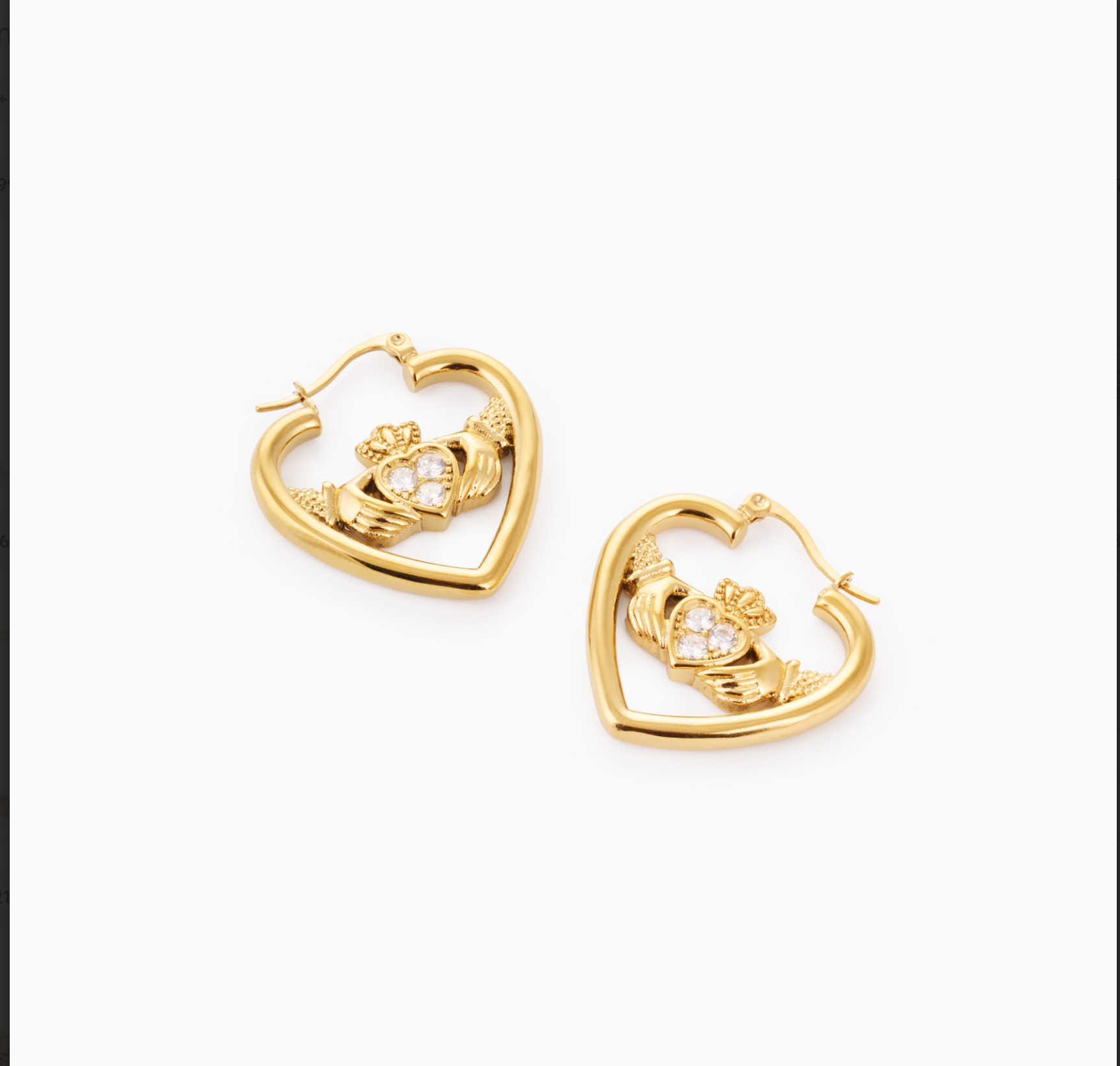 RÍONA HEART CLADDAGH HOOPS