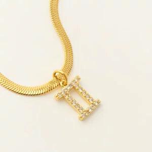 HERRINGBONE STAR SIGN NECKLACE - Lynott Jewellery