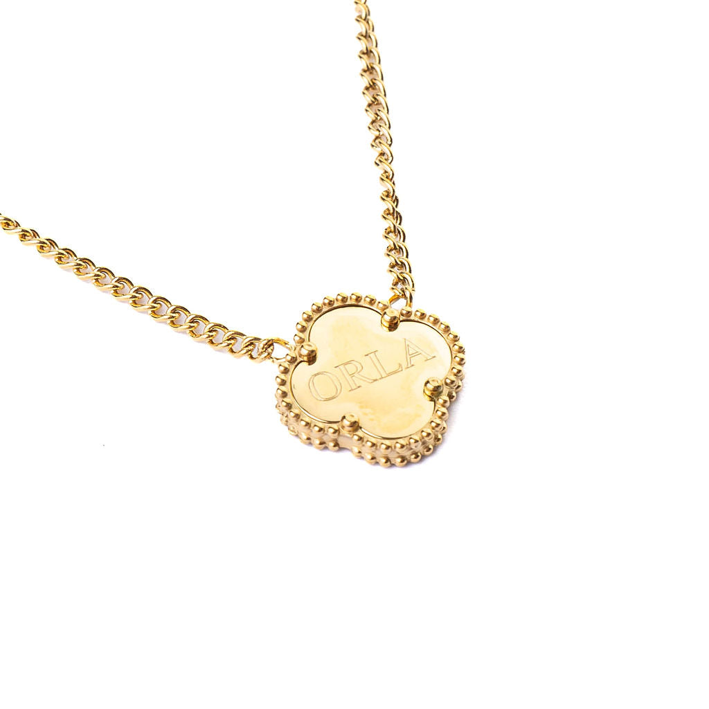 CLOVER ENGRAVABLE NECKLACE