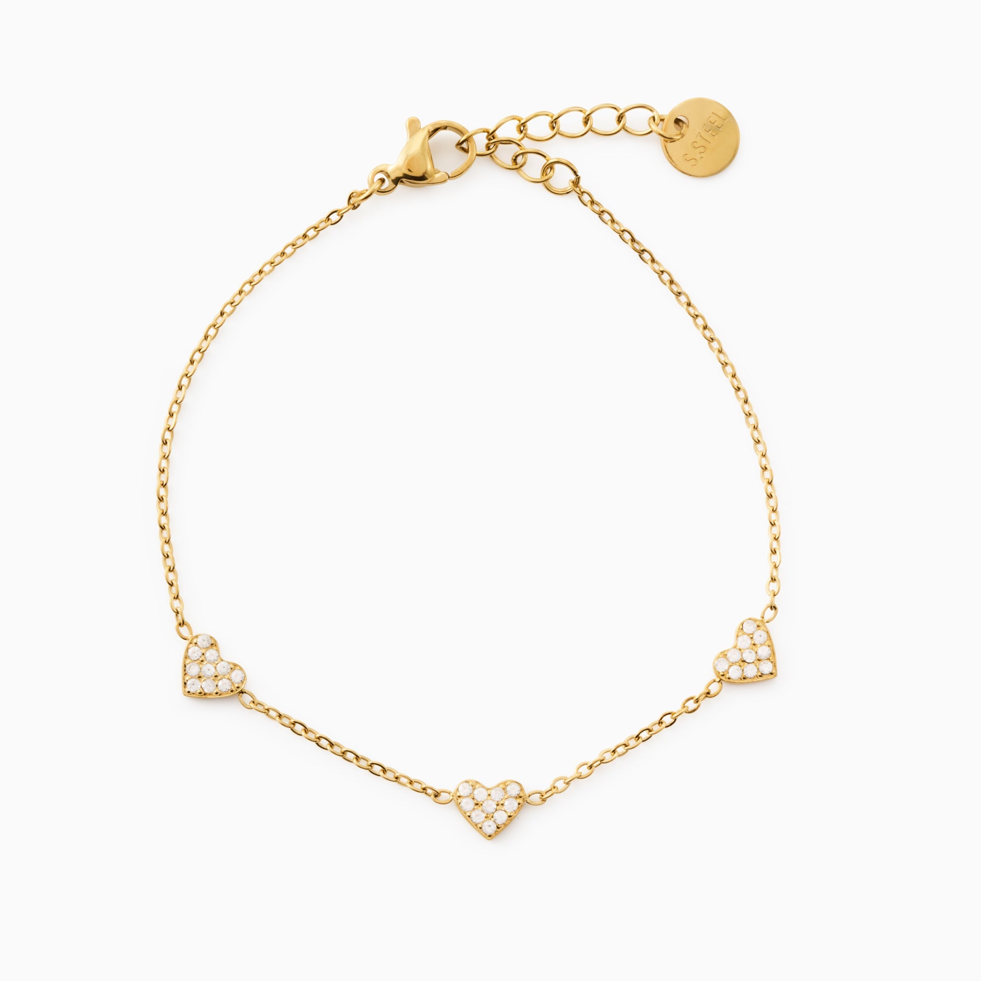 GLIMMER HEART BRACELET best gold plated tarnish and water resistant piece by Irish Jewellery brand - Lynott Jewellery