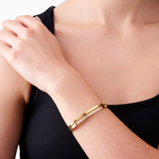DUAL RADIANCE BANGLE best gold plated tarnish and water resistant piece by Irish Jewellery brand - Lynott Jewellery