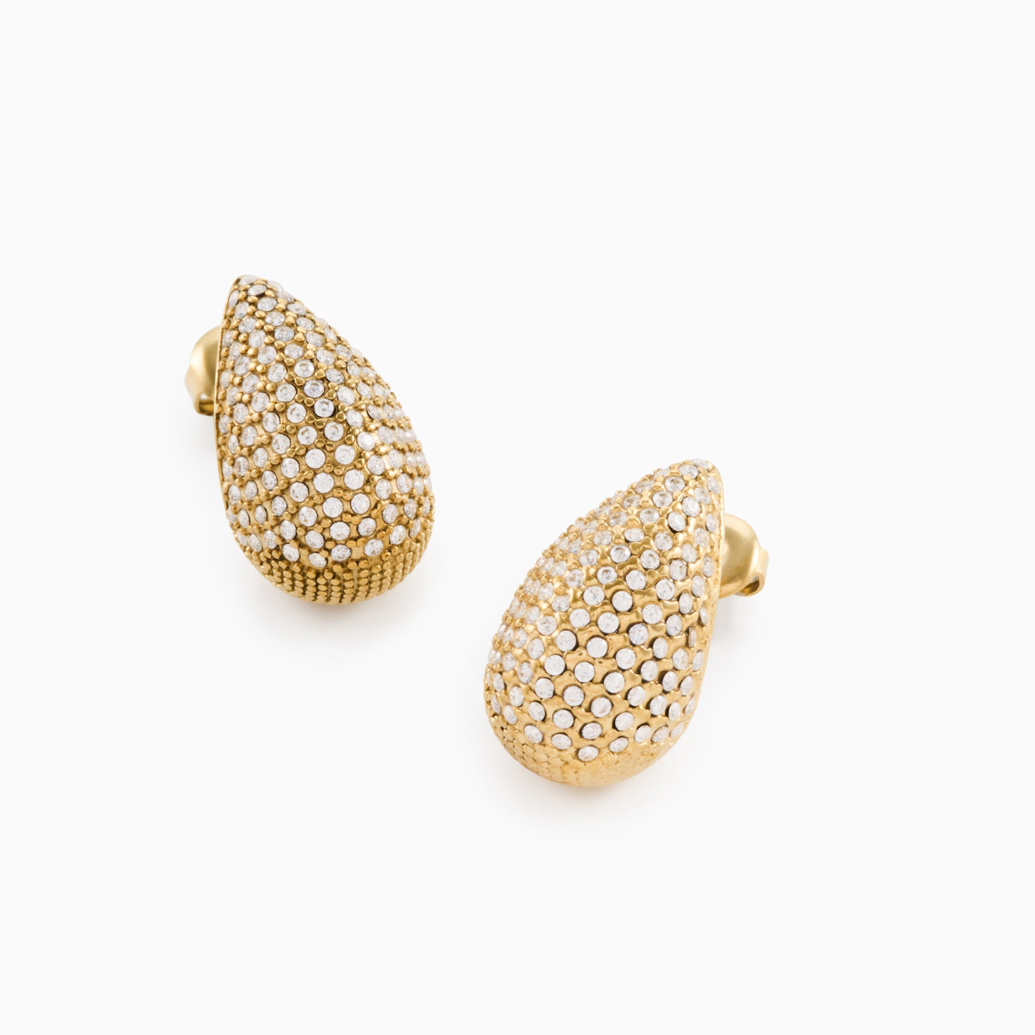 CRYSTAL DOME STUD best gold plated tarnish and water resistant piece by Irish Jewellery brand - Lynott Jewellery