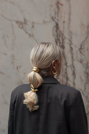 TEXTURED GLOW HOOP best gold plated tarnish and water resistant piece by Irish Jewellery brand - Lynott Jewellery