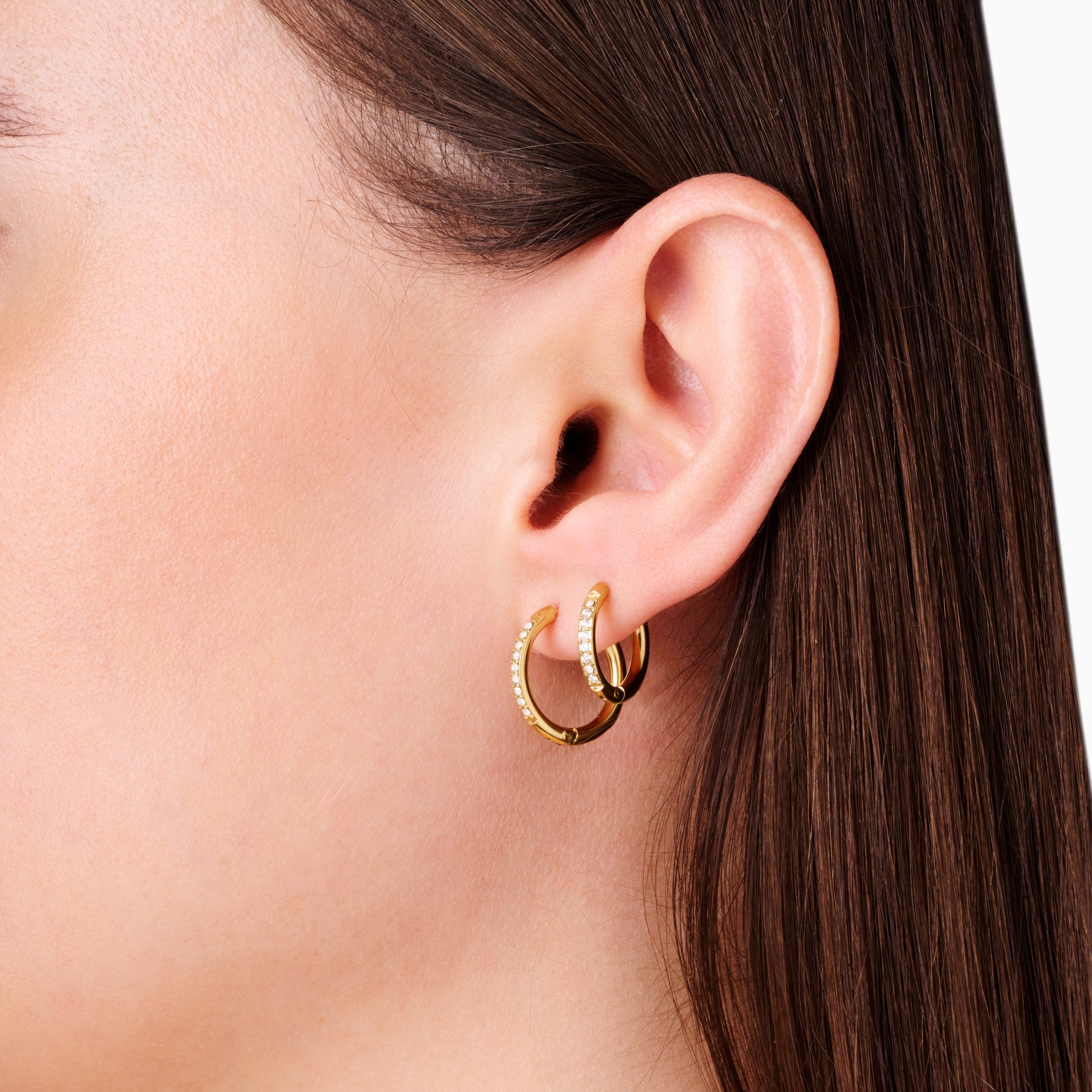 LOLA HUGGIE 3 PAIR EARRING SET best gold plated tarnish and water resistant piece by Irish Jewellery brand - Lynott Jewellery