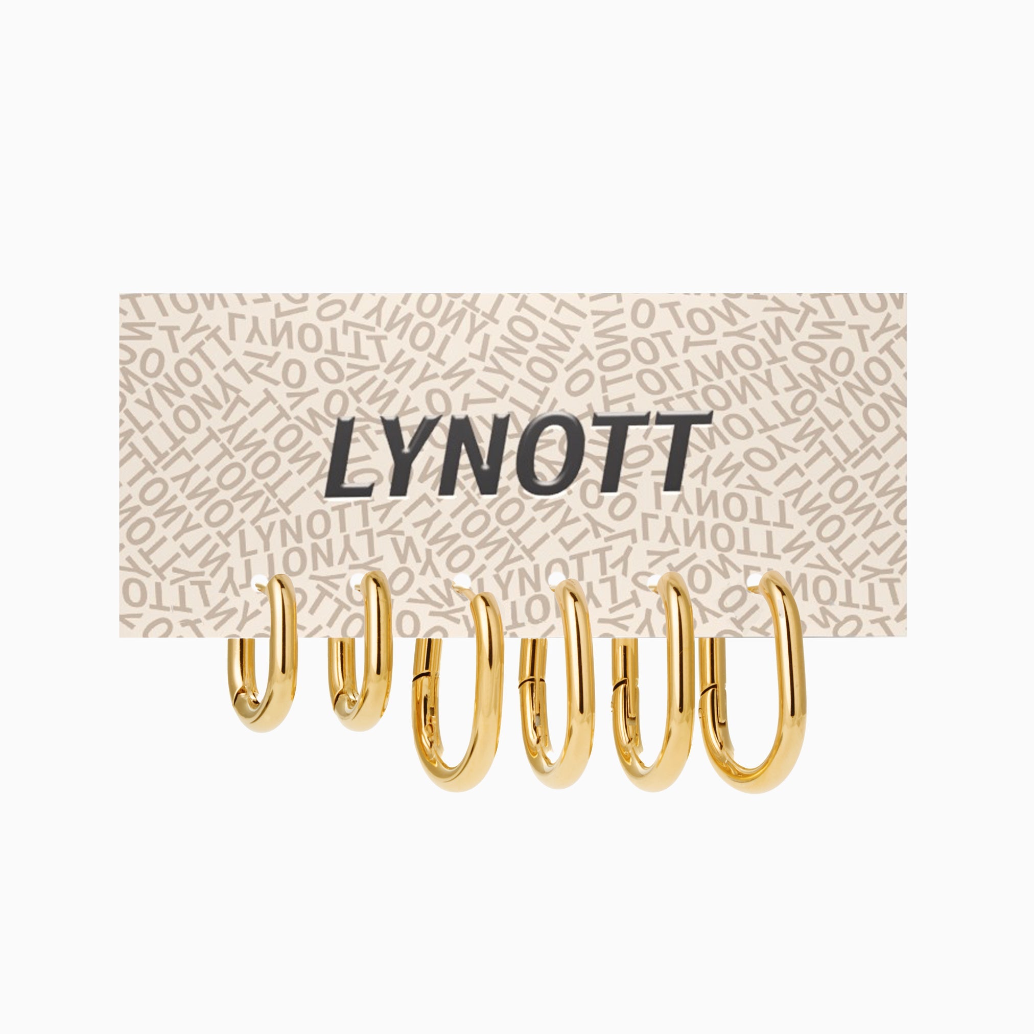 POLLY HUGGIE 3 PAIR EARRING SET best gold plated tarnish and water resistant piece by Irish Jewellery brand - Lynott Jewellery