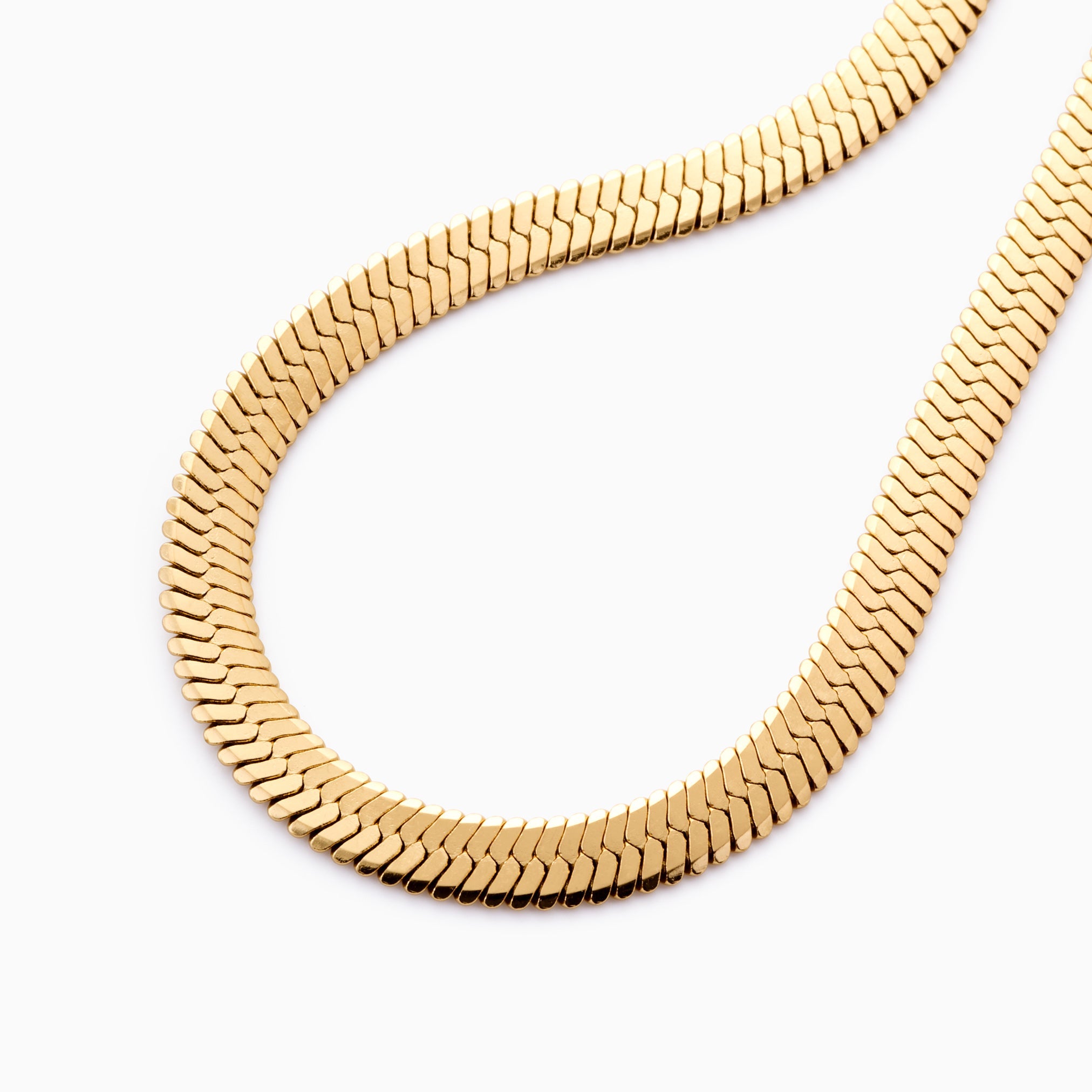 SNAKE CHAIN NECKLACE best gold plated tarnish and water resistant piece by Irish Jewellery brand - Lynott Jewellery