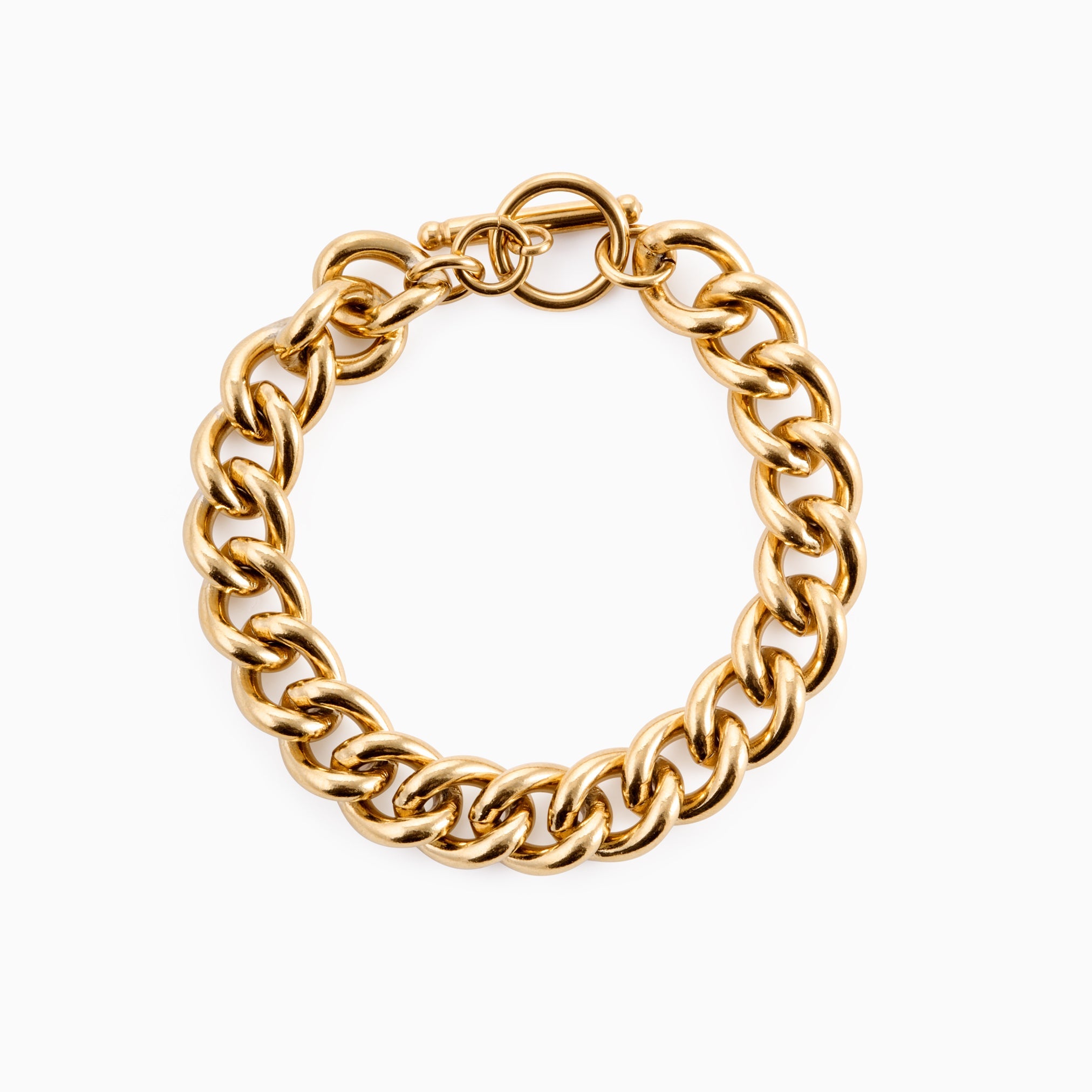 BOLD LINK BRACELET best gold plated tarnish and water resistant piece by Irish Jewellery brand - Lynott Jewellery