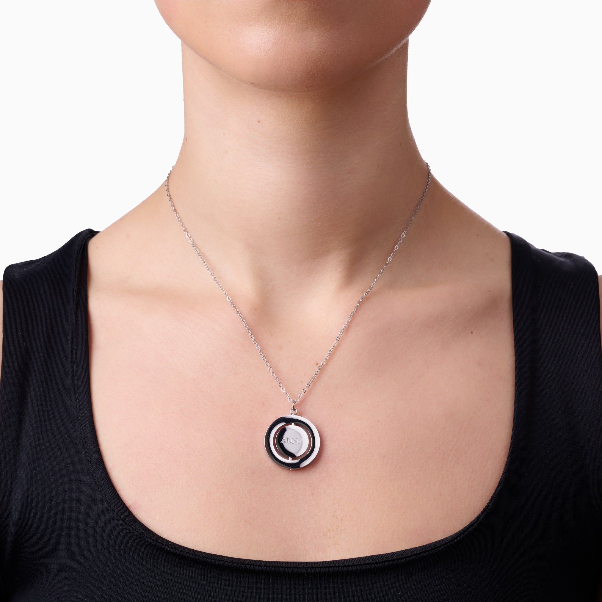 SPINNING HEART ENGRAVABLE NECKLACE best gold plated tarnish and water resistant piece by Irish Jewellery brand - Lynott Jewellery