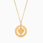 SPINNING HEART ENGRAVABLE NECKLACE best gold plated tarnish and water resistant piece by Irish Jewellery brand - Lynott Jewellery