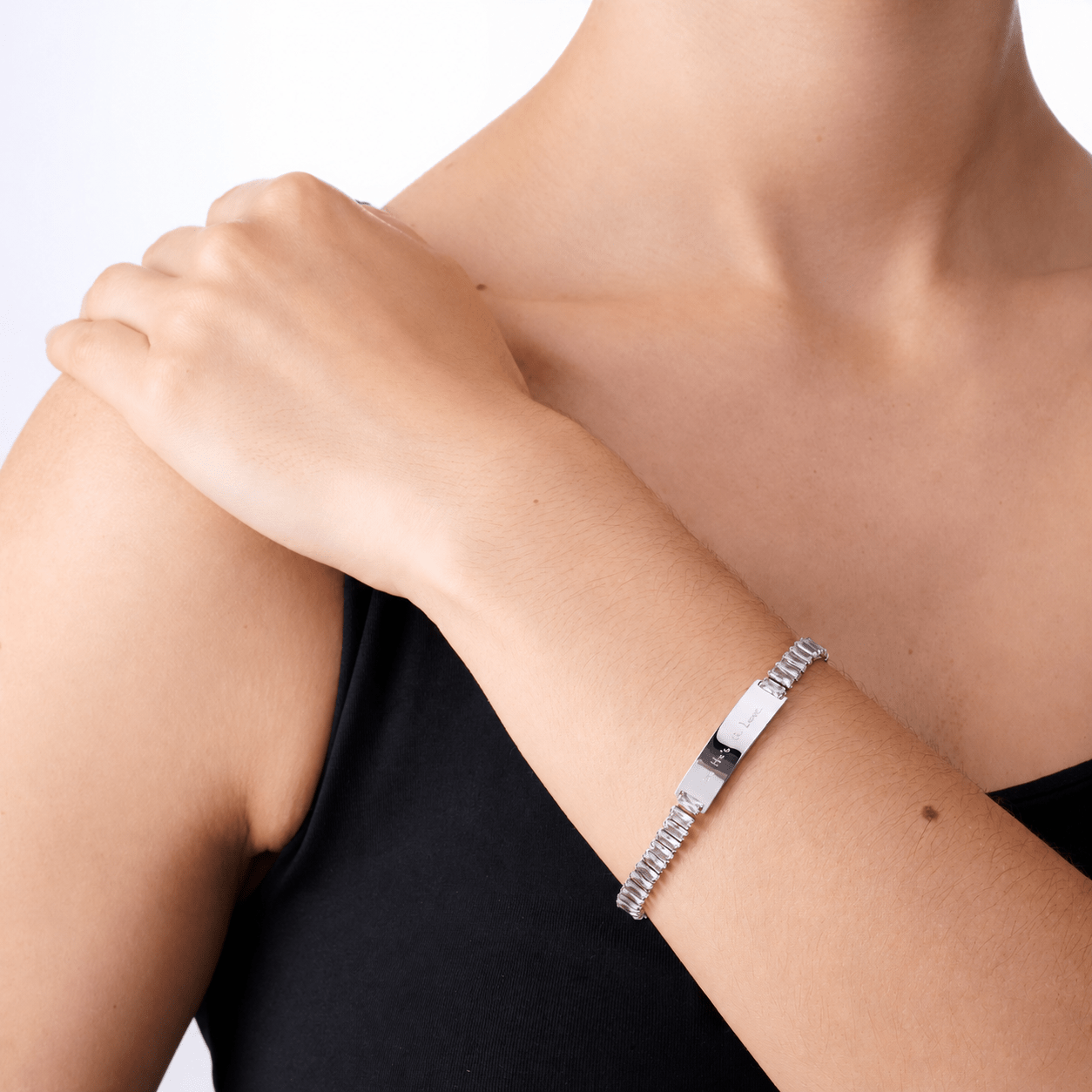 BAR BABYGIRL ENGRAVABLE TENNIS BRACELET best gold plated tarnish and water resistant piece by Irish Jewellery brand - Lynott Jewellery
