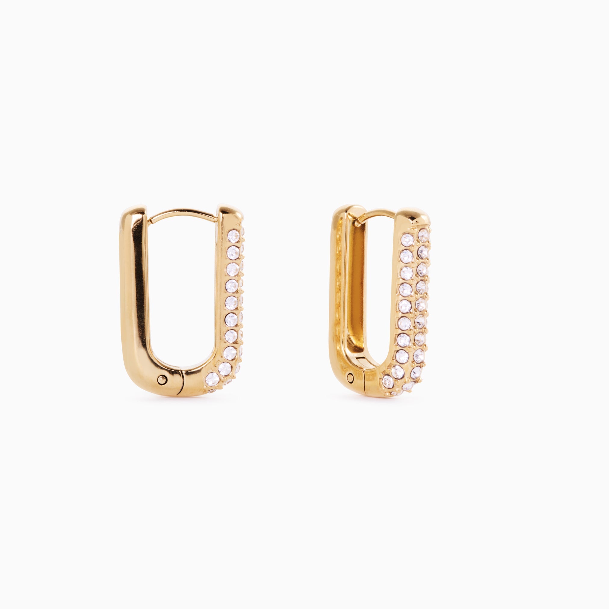 LOLA SQUARE HOOP EARRING best gold plated tarnish and water resistant piece by Irish Jewellery brand - Lynott Jewellery