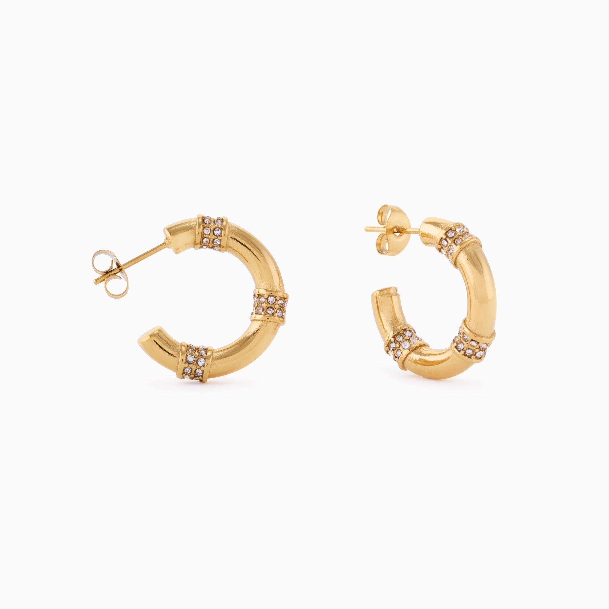 RADIANT CRYSTAL HOOP EARRING best gold plated tarnish and water resistant piece by Irish Jewellery brand - Lynott Jewellery