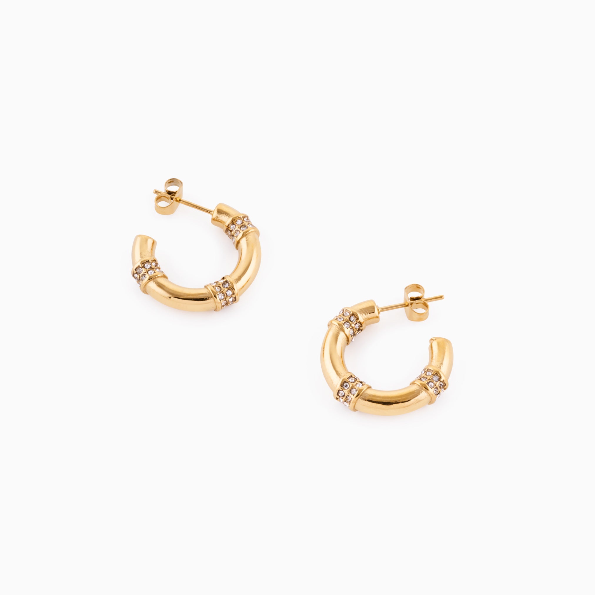 RADIANT CRYSTAL HOOP EARRING best gold plated tarnish and water resistant piece by Irish Jewellery brand - Lynott Jewellery