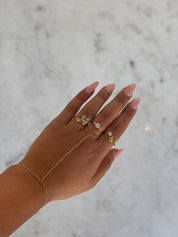 ROSE TWIST RING best gold plated tarnish and water resistant piece by Irish Jewellery brand - Lynott Jewellery