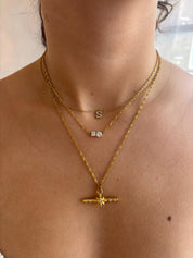 DUAL SPARKLE NECKLACE best gold plated tarnish and water resistant piece by Irish Jewellery brand - Lynott Jewellery