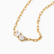 DUAL SPARKLE NECKLACE best gold plated tarnish and water resistant piece by Irish Jewellery brand - Lynott Jewellery