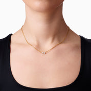 DUAL SPARKLE NECKLACE best gold plated tarnish and water resistant piece by Irish Jewellery brand - Lynott Jewellery