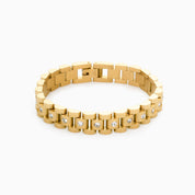 LINK STRAP BRACELET best gold plated tarnish and water resistant piece by Irish Jewellery brand - Lynott Jewellery