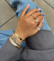 LOLA BAND RING best gold plated tarnish and water resistant piece by Irish Jewellery brand - Lynott Jewellery