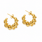 LARA TWISTED HOOPS best gold plated tarnish and water resistant piece by Irish Jewellery brand - Lynott Jewellery