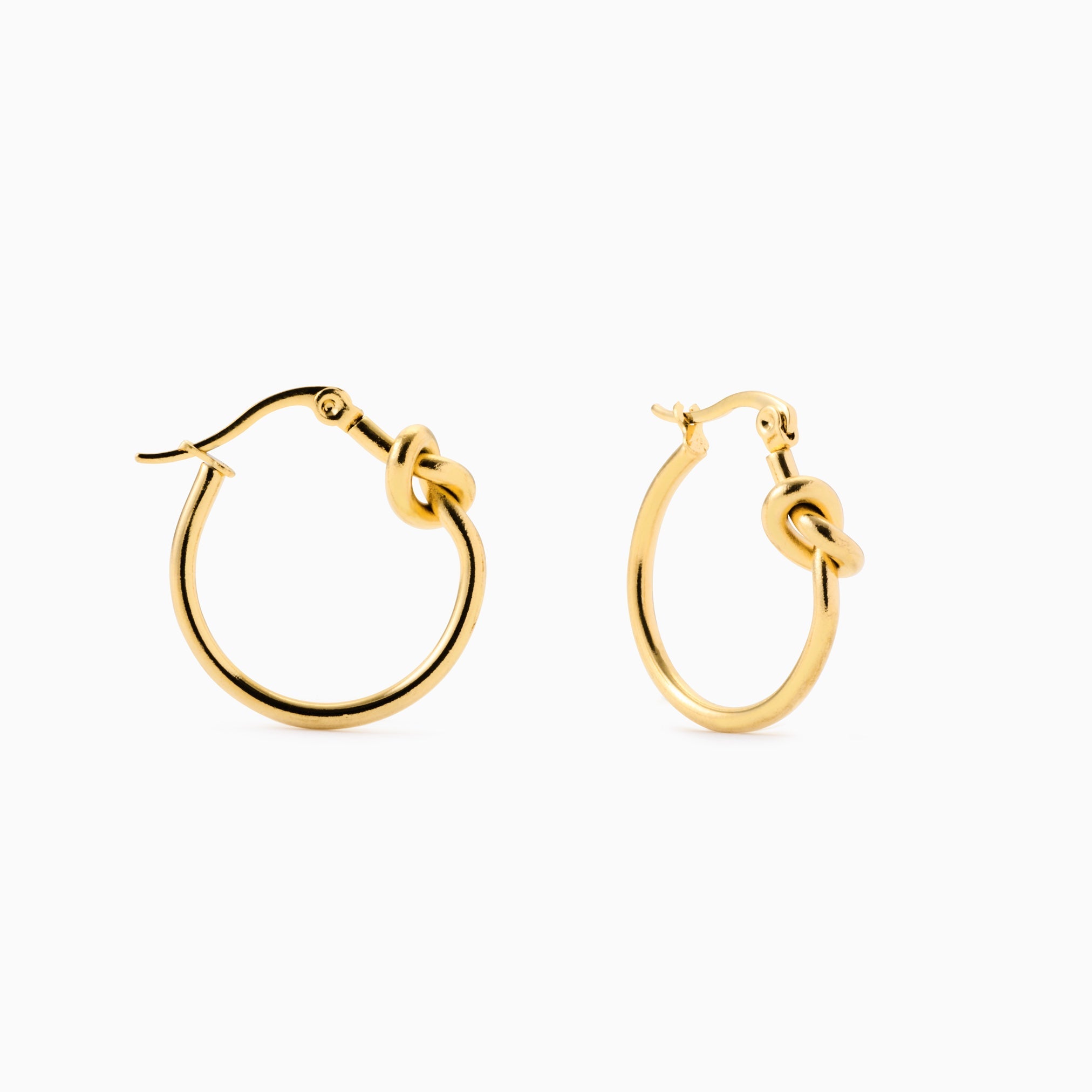 KNOT HOOPS best gold plated tarnish and water resistant piece by Irish Jewellery brand - Lynott Jewellery