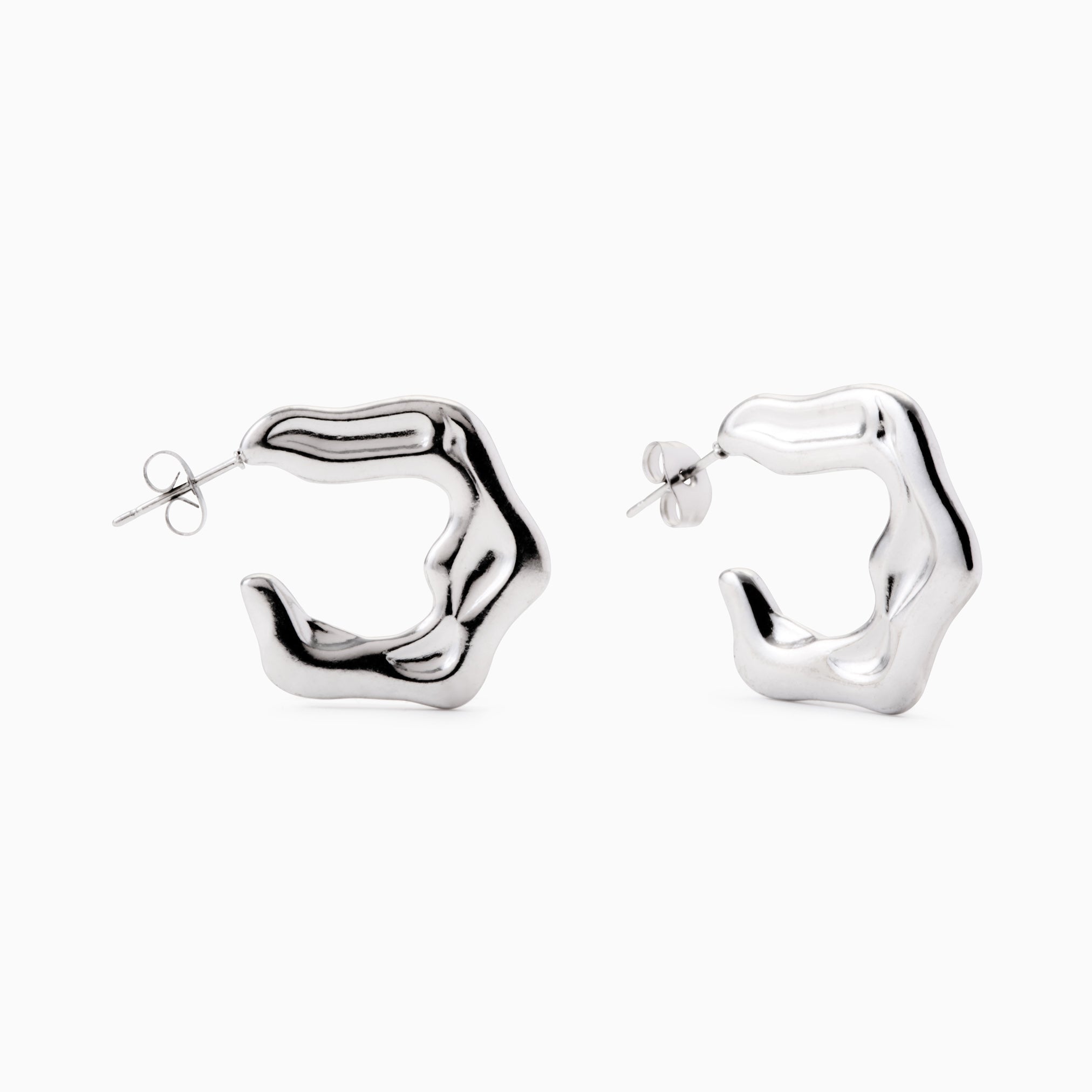 FLAT RIPPLE HOOP EARRINGS best gold plated tarnish and water resistant piece by Irish Jewellery brand - Lynott Jewellery