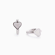 MOTHER OF PEARL HEART HUGGIES best gold plated tarnish and water resistant piece by Irish Jewellery brand - Lynott Jewellery