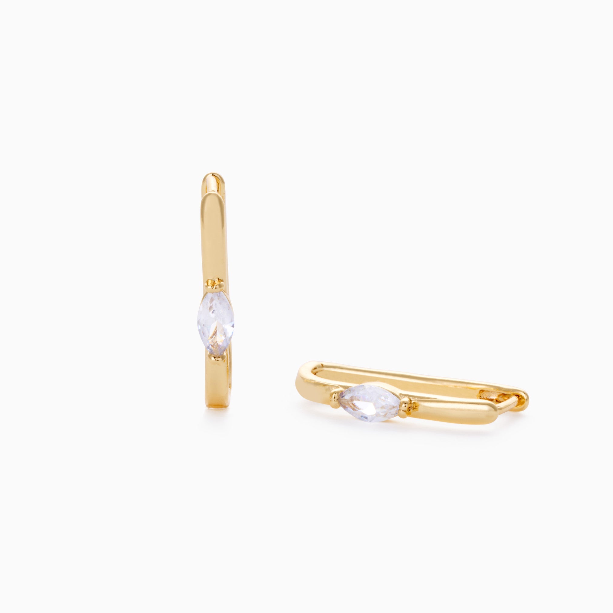 SQUARE GLOW HOOP best gold plated tarnish and water resistant piece by Irish Jewellery brand - Lynott Jewellery