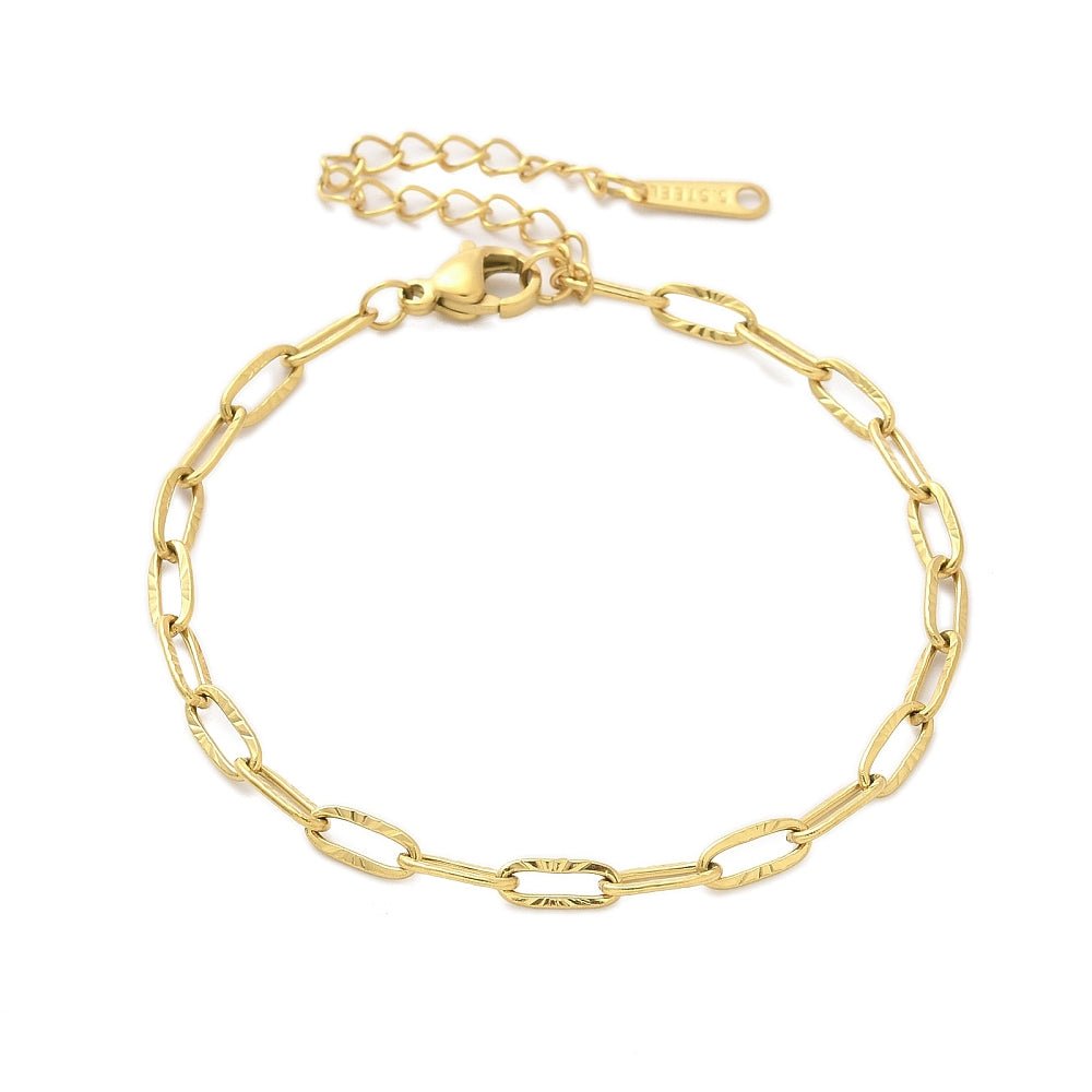 GILDED DRIFT LINK BRACELET best gold plated tarnish and water resistant piece by Irish Jewellery brand - Lynott Jewellery