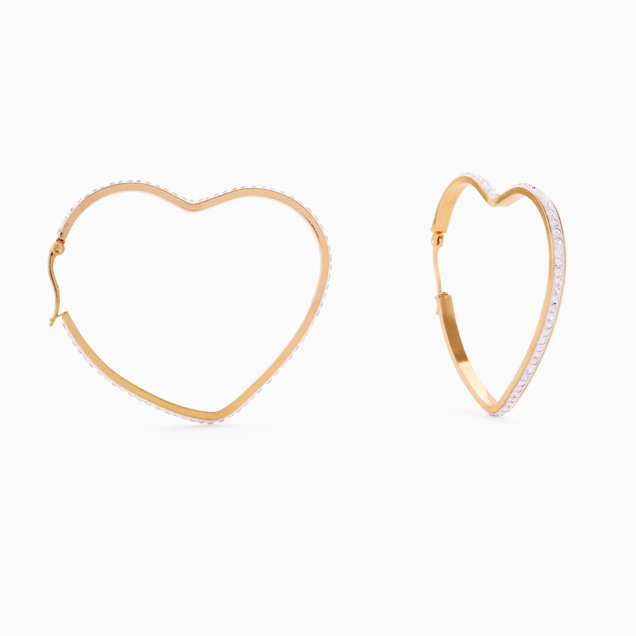 CRYSTAL HEART HOOP best gold plated tarnish and water resistant piece by Irish Jewellery brand - Lynott Jewellery