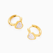 CRYSTAL HEART HUGGIES best gold plated tarnish and water resistant piece by Irish Jewellery brand - Lynott Jewellery