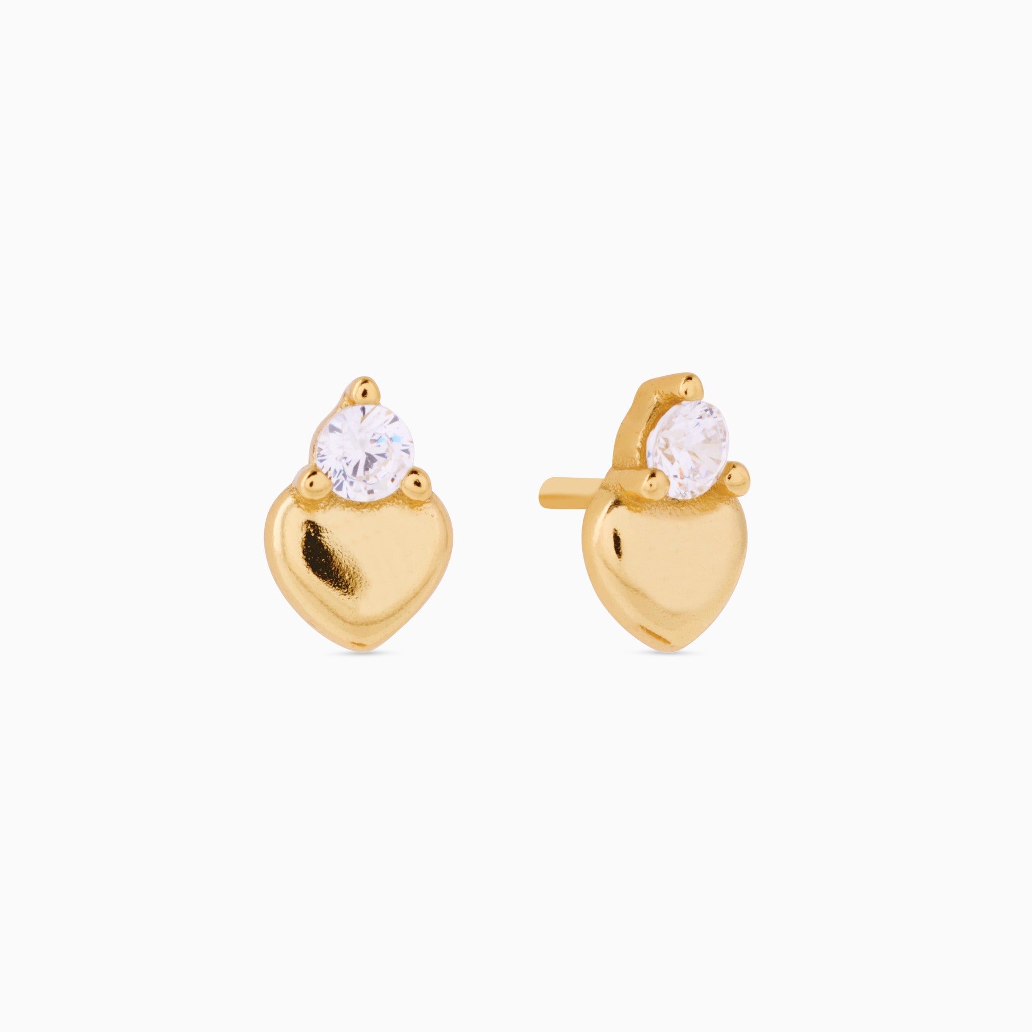 SPARKLE HEART CLADDAGH STUDS best gold plated tarnish and water resistant piece by Irish Jewellery brand - Lynott Jewellery